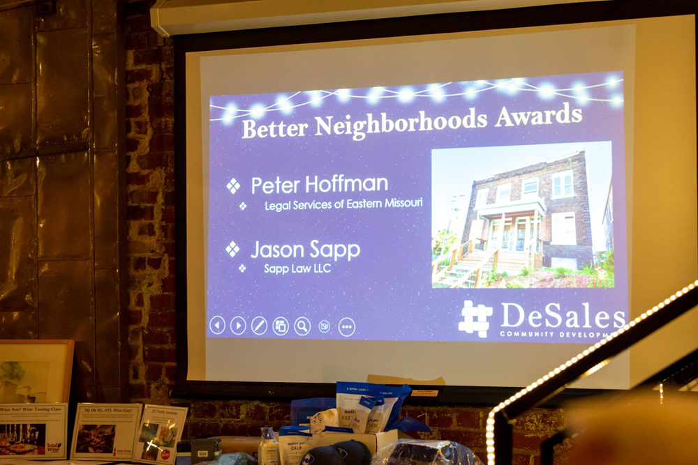 Jason Sapp, founder of Sapp Law, received recognition from DeSales Community Development.